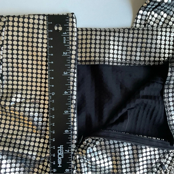 Finesse Sadie Cut-Out Metallic Silver Flare Pants Disco Chains Sz M Burning Man - Picture 11 of 13